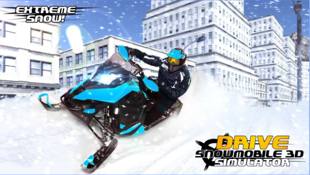 Gameplay screenshot from drive Snowmobile 3d simulator for Android