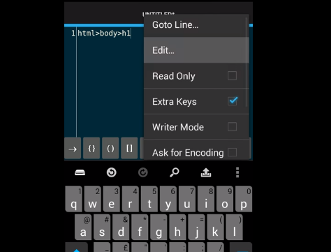 Gameplay screenshot from droidedit pro code editor for Android