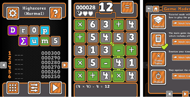 Gameplay screenshot from dropsums for Android