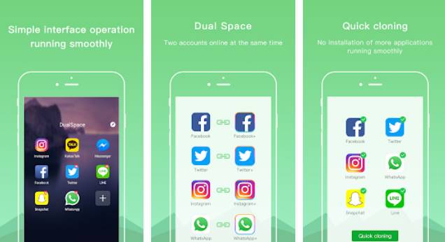 Gameplay screenshot from dual space multiple accounts and parallel app for Android