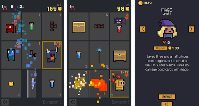 Gameplay screenshot from dungeon cards for Android