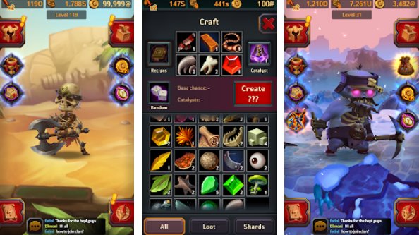 Gameplay screenshot from dungeon crusher soul hunters for Android