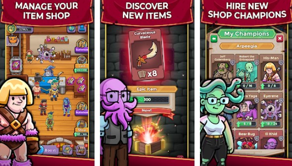 Gameplay screenshot from dungeon shop tycoon craft and idle for Android