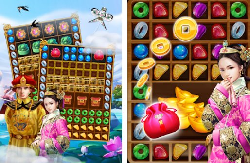 Gameplay screenshot from dynasty king jewelry match for Android
