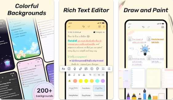 easy notes notebook notepad MOD APK Android