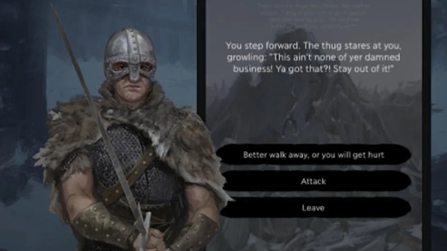 Gameplay screenshot from Eldrum: Red Tide - Text RPG for Android