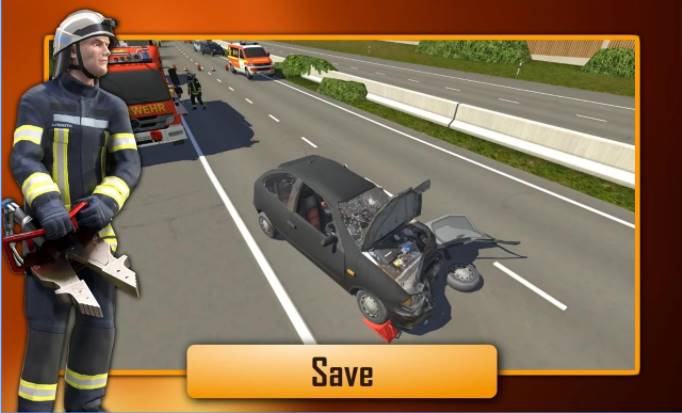 Gameplay screenshot from emergency call the fire fighting simulation for Android
