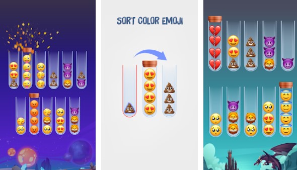 Gameplay screenshot from emoji sort master for Android