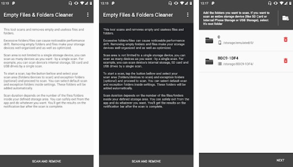 Gameplay screenshot from empty files and folders cleaner pro for Android