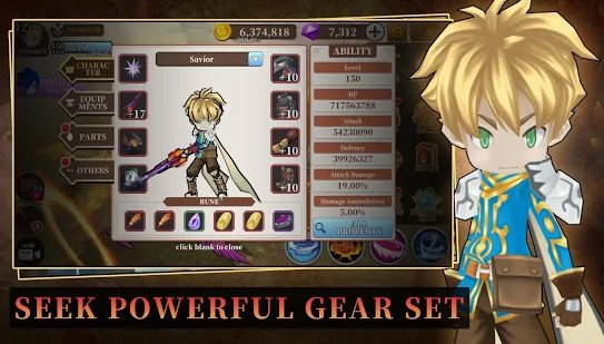 Gameplay screenshot from endless quest hades blade free idle rpg games for Android