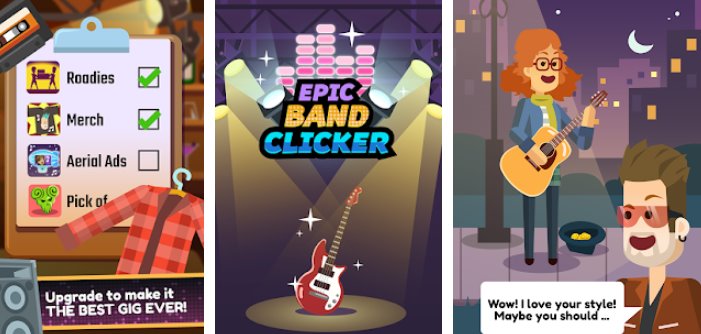 gioco di musica rock star clicker epico band