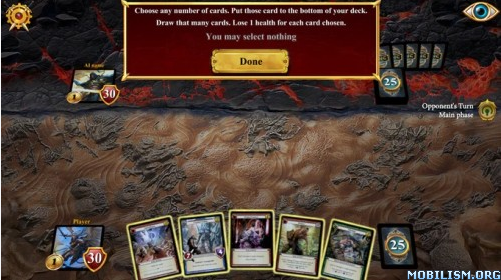 Gameplay screenshot from epic card game for Android
