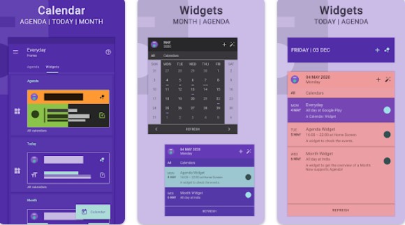 Gameplay screenshot from everyday calendar widget for Android
