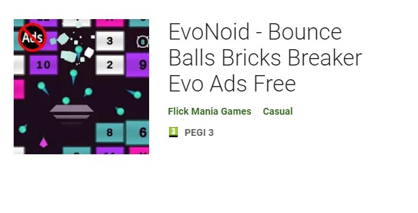 evonoid bounce balls bricks breaker evo ads bla ħlas