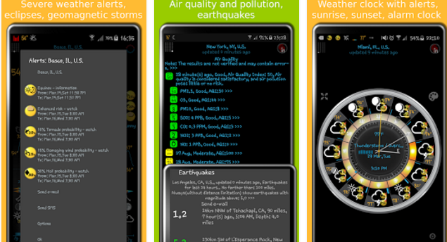 Gameplay screenshot from eweather hd with weather alerts for Android