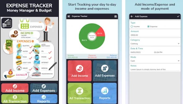 expense tracker money manager and budget MOD APK Android