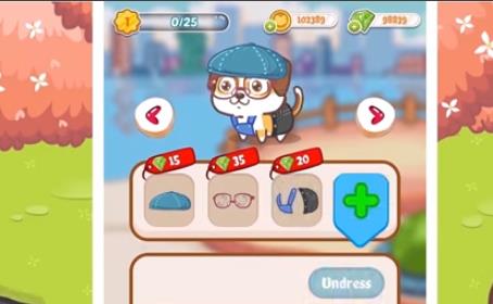 Gameplay screenshot from fancy dogs puzzle and puppies for Android