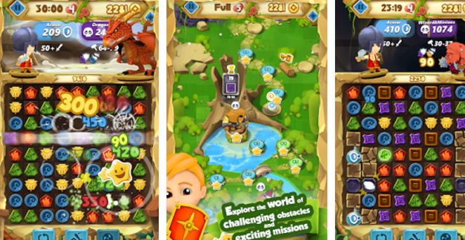 Gameplay screenshot from fantasy journey match 3 game for Android