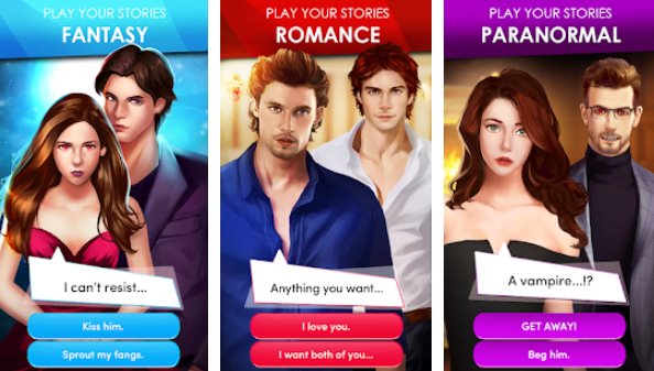 Gameplay screenshot from fantasy romance interactive love story games for Android
