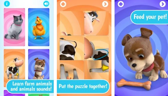 Gameplay screenshot from farm animals puzzle by dave and ava for Android