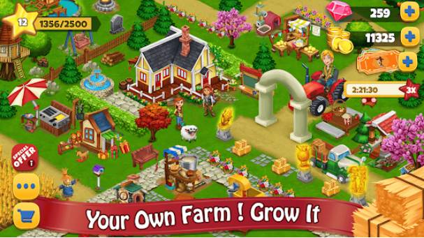 Gameplay screenshot from farm day village farming offline games for Android