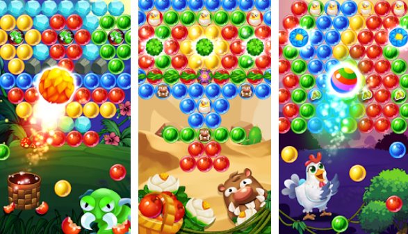 Gameplay screenshot from farm fruit pop bubble shooter for Android
