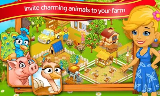 Gameplay screenshot from farm town cartoon story for Android