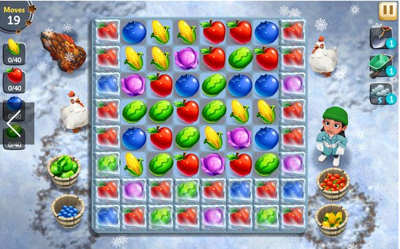 Gameplay screenshot from farmville harvest swap for Android