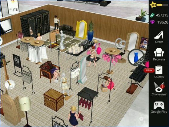 Gameplay screenshot from fashion empire boutique sim for Android