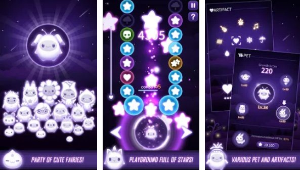 Gameplay screenshot from fastar vip shooting Star rhythm game for Android
