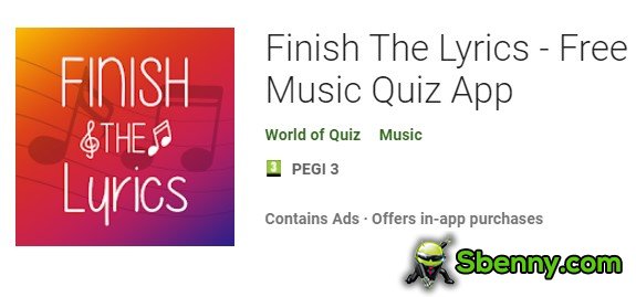 maak de songtekst gratis muziekquiz-app af