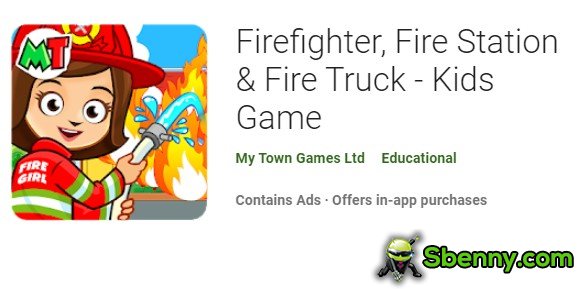Estación de bomberos y camión de bomberos para niños.