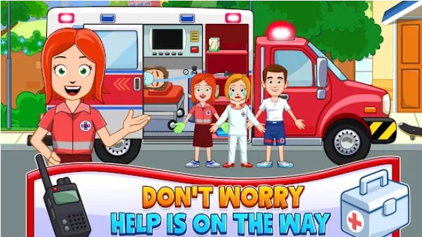 Gameplay screenshot from firefighter sire station and fire truck kids game for Android
