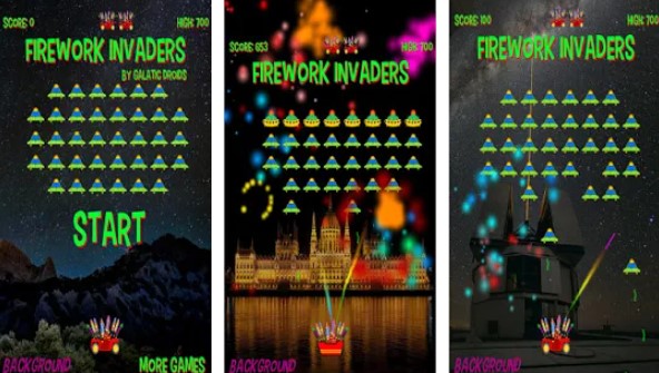 Gameplay screenshot from firework invaders pro for Android