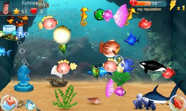 Gameplay screenshot from fish live for Android