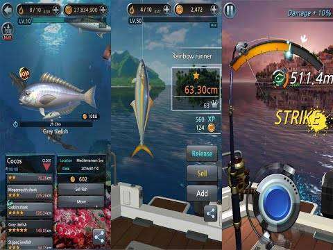 Gameplay screenshot from fishing hook for Android