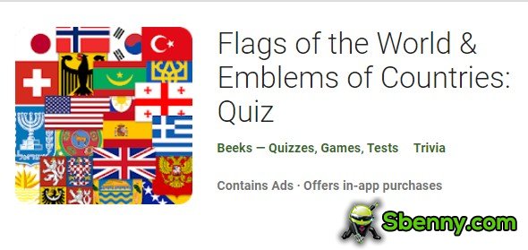 Flaggen der Welt und Embleme der Länder Quiz