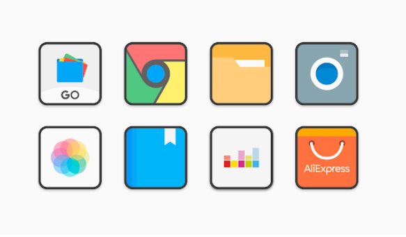 Gameplay screenshot from flat square icon pack for Android