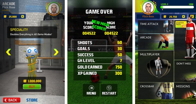 Gameplay screenshot from flick boss freekick for Android