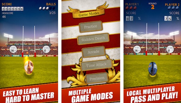 Gameplay screenshot from flick kick rugby for Android
