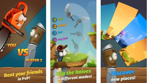 Gameplay screenshot from flip the knife pvp pro for Android