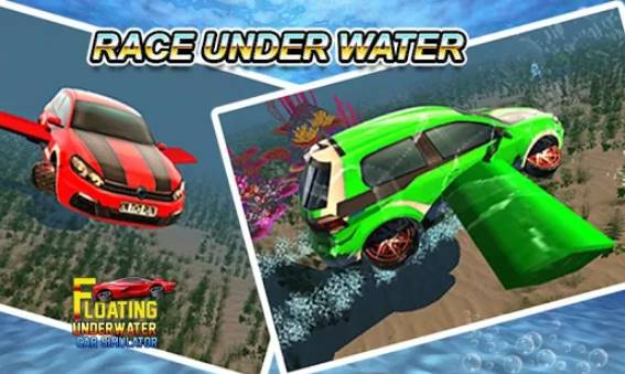 Gameplay screenshot from floating underwater car sim for Android