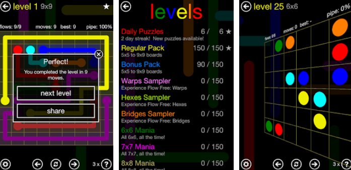 Gameplay screenshot from flow free for Android