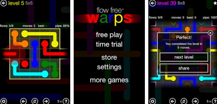 Gameplay screenshot from flow free warps for Android