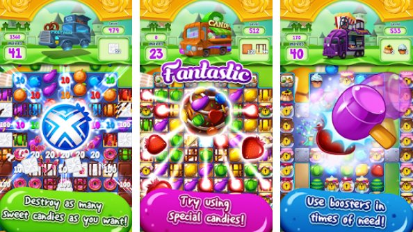 Gameplay screenshot from food burst an exciting puzzle game for Android