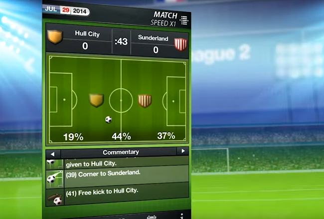 Gameplay screenshot from football director 16 soccer for Android