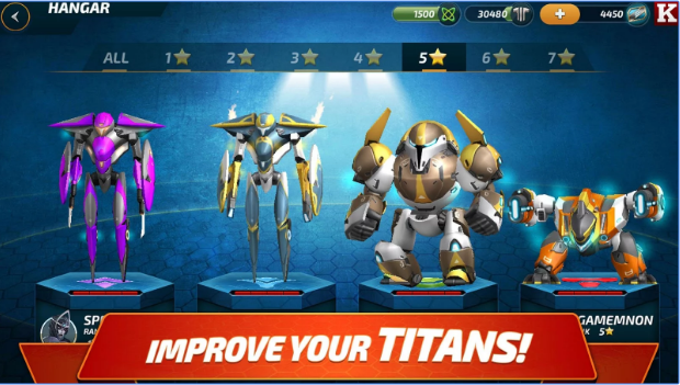 Gameplay screenshot from forge of titans mech wars for Android