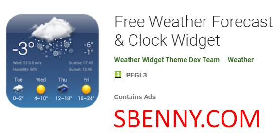 kostenlose Wettervorhersage und Uhr Widget