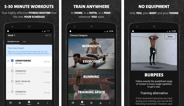 Gameplay screenshot from freeletics bodyweight for Android
