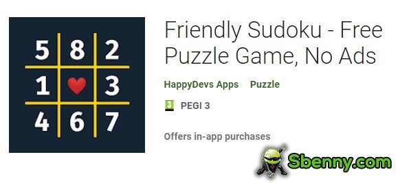 friendly sudoku free puzzle game no ads